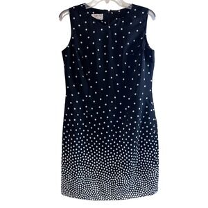 Talbots Petites Black Polka Dot Dress Retro 90s Elegant Cocktail Party Size 10